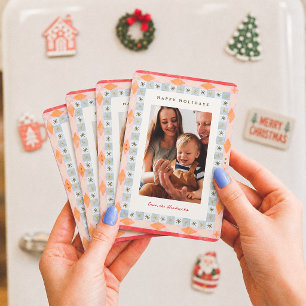 Magnet Flexible Photo de famille de Noël rétro coloré
