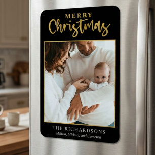 Magnet Flexible Photo de famille Fêtes de Noël Moderne Minimaliste