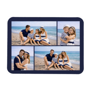 Magnet Flexible Photo de famille personnalisée Bleu marine Nautiqu