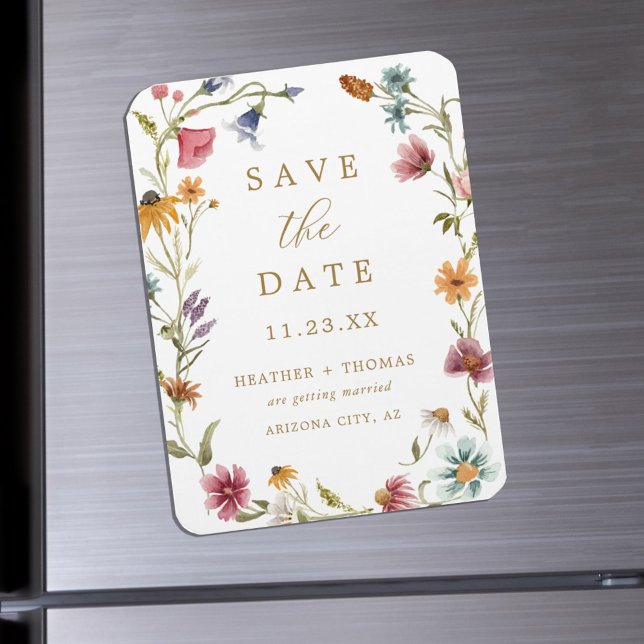 Magnet Flexible Photo de fleur sauvage à l'aquarelle Enregistrer l (Créateur téléchargé)