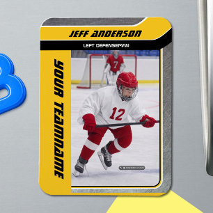 Magnet Flexible Photo de hockey sur glace en métal jaune