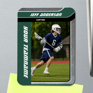 Magnet Flexible Photo de joueur de crosse en métal vert