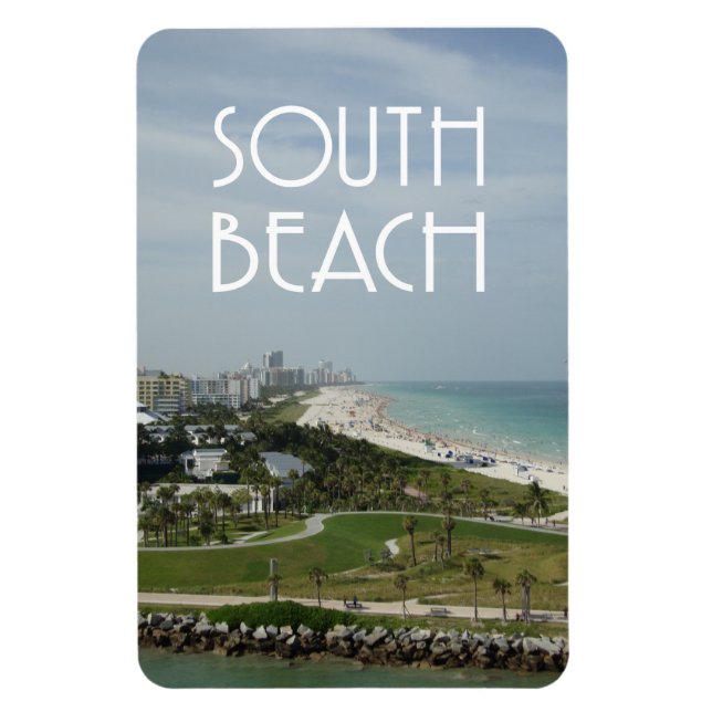 Magnet Flexible photo de la ligne d'horizon de South Beach Miami (Vertical)
