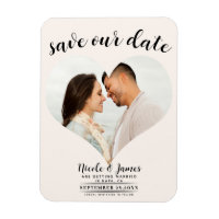 Photo de mariage à cœur blanc cassé Enregistrer la