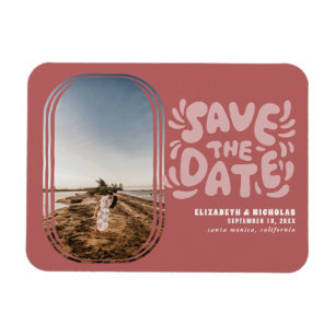 Magnet Flexible Photo de mariage avec typographie rétro amusante p