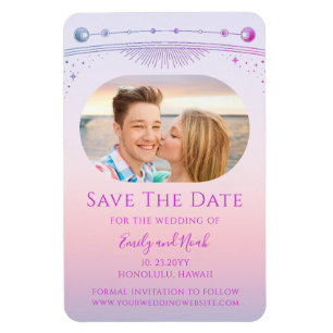 Magnet Flexible Photo de mariage céleste rose pourpre
