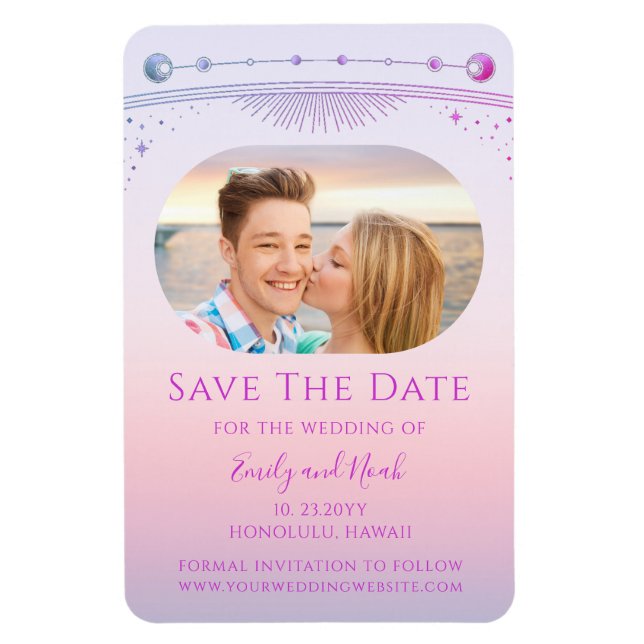 Magnet Flexible Photo de mariage céleste rose pourpre (Vertical)