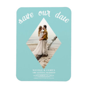 Magnet Flexible Photo de mariage diamant bleu turquoise Enregistre