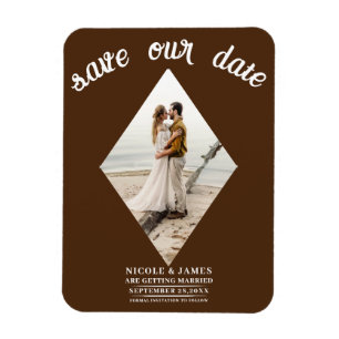 Magnet Flexible Photo de mariage Diamant Brun Foncé Enregistrer la