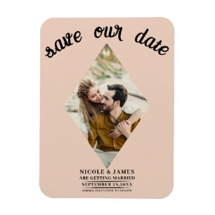 Magnet Flexible Photo de mariage diamant pêche Enregistrer la date