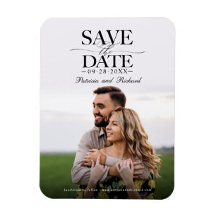 Magnet Flexible Photo de mariage élégant moderne pour annoncer la