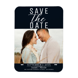 Magnet Flexible Photo de mariage moderne en noir et blanc pour ann