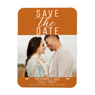 Magnet Flexible Photo de mariage moderne "Orange Spice" pour annon