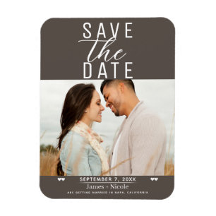 Magnet Flexible Photo de mariage moderne "Save the Date" couleur t