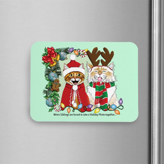 Magnet Flexible Photo de Noël annuelle du chat (Créateur téléchargé)