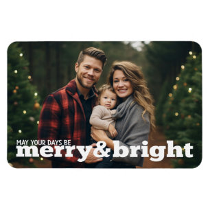 Magnet Flexible Photo de Noël horizontale joyeuse et lumineuse
