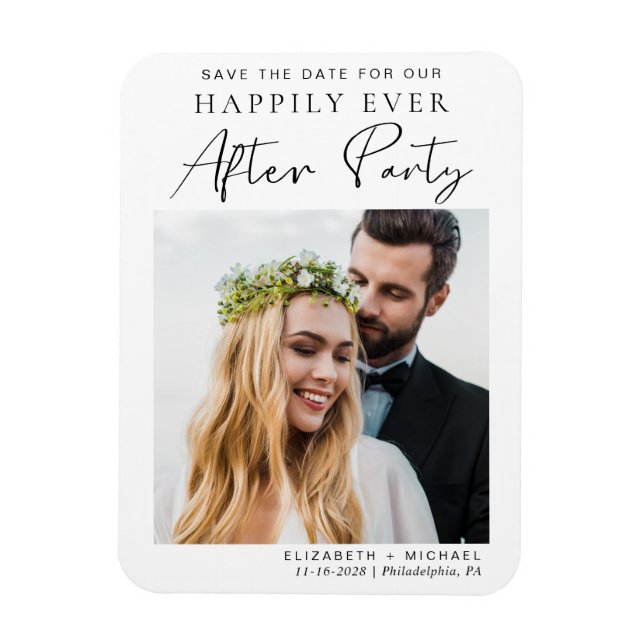 Magnet Flexible Photo De Réception De Mariage Enregistrer La Date (Vertical)