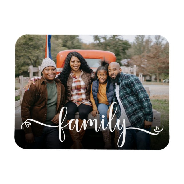 Magnet Flexible Photo de script de famille (Horizontal)