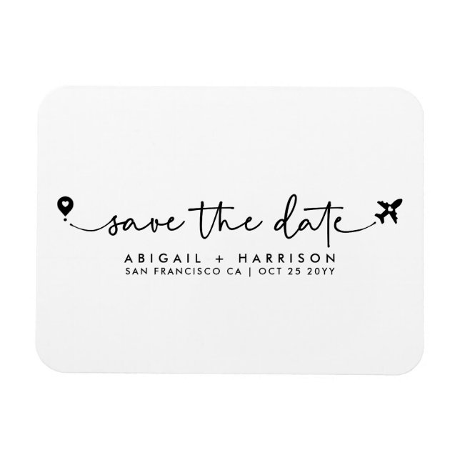 Magnet Flexible Photo de script de mariage de destination simple (Horizontal)