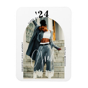Magnet Flexible Photo de script moderne 2024 Graduation minimalist