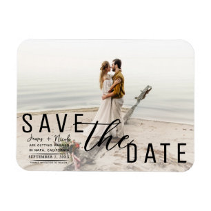 Magnet Flexible Photo de superposition blanche pour mariage "Save