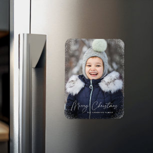 Magnet Flexible Photo de tourbillons de neige de Noël joyeux