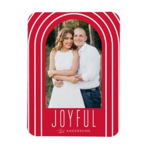 Magnet Flexible Photo de vacances moderne rouge et blanc avec arch