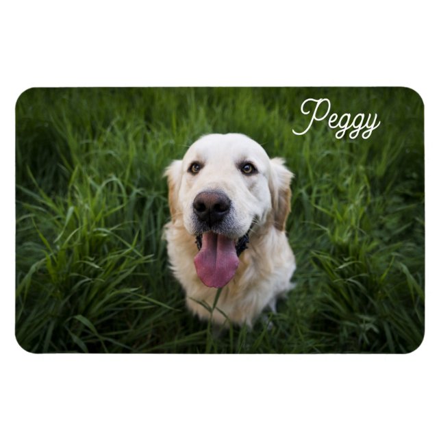 Magnet Flexible Photo Dog Ajouter un nom Easy Modèle Pet Chiot (Horizontal)