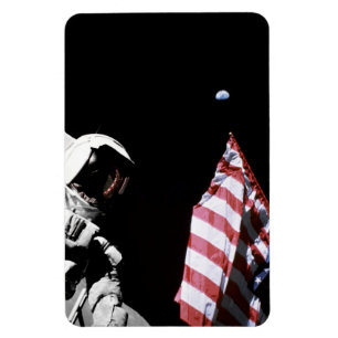 Magnet Flexible Photo du drapeau américain astronautes NASA Apollo