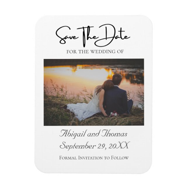 Magnet Flexible Photo Élégant Moderne Tendance Save The Date (Vertical)
