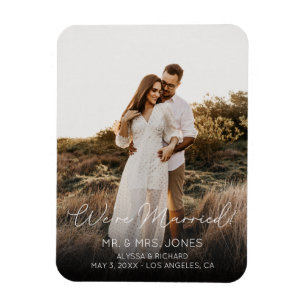 Magnet Flexible Photo Elegant Typographie Mariage Vertical 2