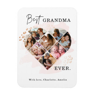 Magnet Flexible Photo Family Best Grandma Ever Heart Shape 8