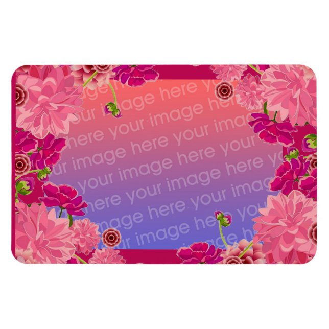 Magnet Flexible Photo florale magenta (Horizontal)