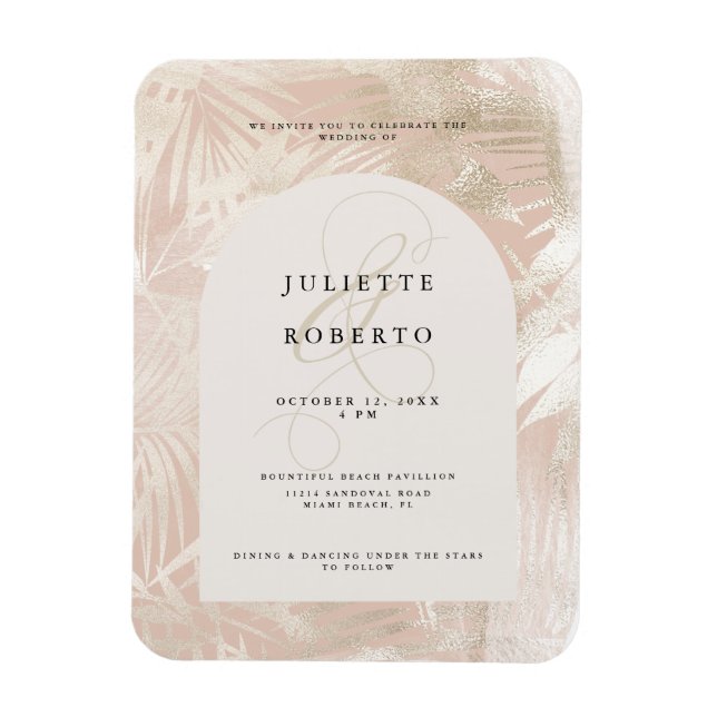 Magnet Flexible Photo Mariage d'été de la feuille de palme blanc/o (Vertical)