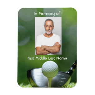 Magnet Flexible Photo Mémorial Golfeur Parcours de Golf Golf