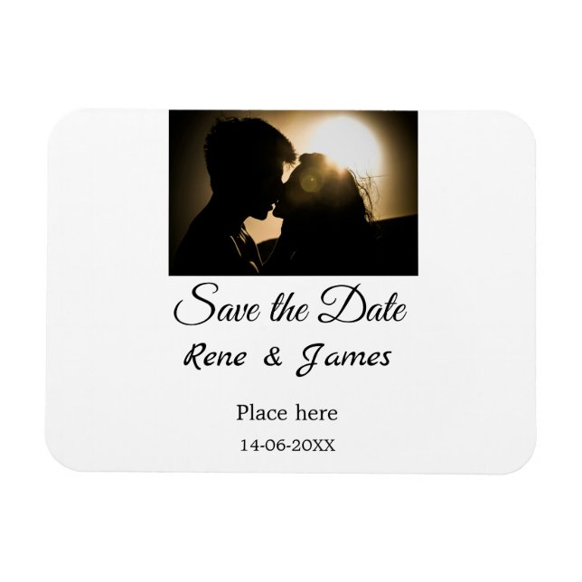 Magnet Flexible Photo minimale blanche noire classique élégante sa (Horizontal)