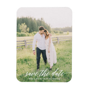 Magnet Flexible Photo minimaliste du Mariage Enregistrer la carte