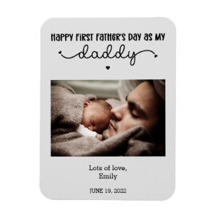 Magnet Flexible Photo minimaliste personnalisée de première Fête d