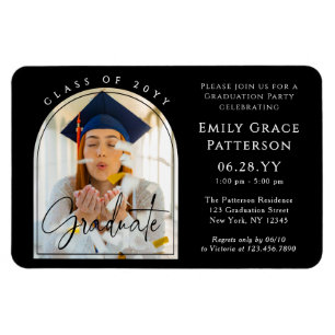 Magnet Flexible Photo Modern Arch Graduate Script Graduate Party