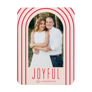 Magnet Flexible Photo moderne Arch Blush & Red Holiday