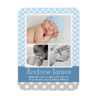 Photo moderne Chevron Baby Boy Blue Grey Photo Nai
