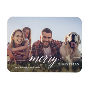 Magnet Flexible Photo moderne de vacances de manuscrit de Joyeux