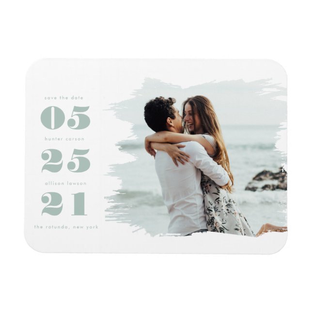 Magnet Flexible Photo moderne Enregistrer la date (Horizontal)