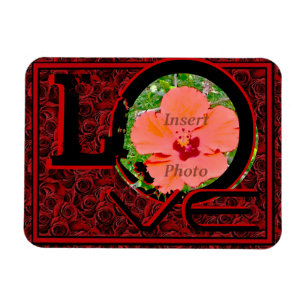 Magnet Flexible Photo personnalisable AMOUR aimant roses rouges