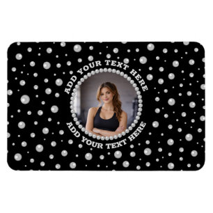 Magnet Flexible Photo personnalisé avec Cercles de Perles sur Fond
