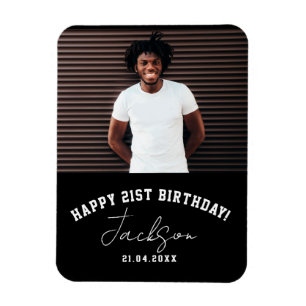 Magnet Flexible Photo personnalisée 21e anniversaire de la fête de