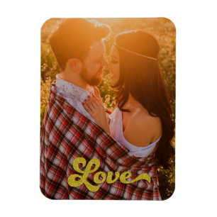 Magnet Flexible Photo personnalisée avec Love en or