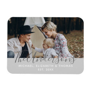 Magnet Flexible Photo personnalisée avec nom de famille et année d