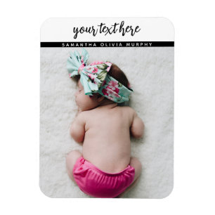Magnet Flexible Photo personnalisée Baby Love & Name Memories