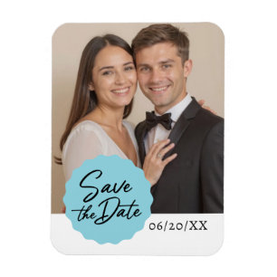 Magnet Flexible Photo Personnalisée Enregistrer La Date Modern Scr